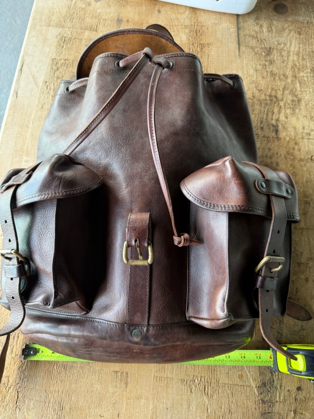 Double RL RRL & Co. Original Riley Rucksack Heritage Leather Backpack - Picture 10 of 13